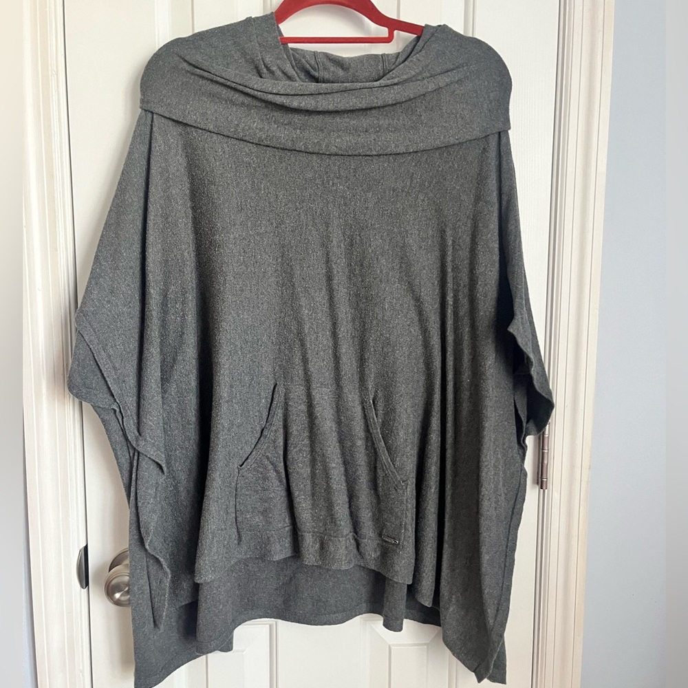 Calvin Klein Charcoal Poncho Sweater
